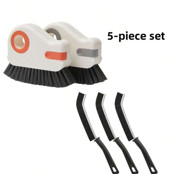 5-Piece Set 2-In-1 Window Track Cleaning Brush - Detachable Door And Window Sill Scrubber, Glass Corner Cleaner, Sill Gap Cleaner For Living Room, Bedroom, Kitchen, Window Cleaning Brush