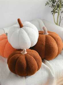 Pumpkin Pillow, Soft And Adorable Halloween Pumpkin Decorative Pillow, Perfect For Adding A Festive Touch To Your Home Decor. Ideal For Use In Bedrooms Or On Sofa Cushions, This Pumpkin Pillow Makes A Great Halloween Gift For Family And Friends - Brown - View 4