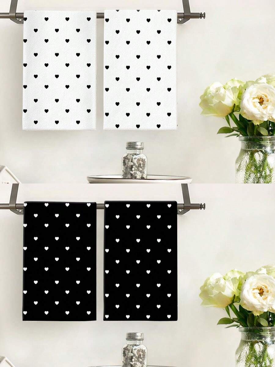 Asciugamani, Asciugamani decorativi per San Valentino a forma di cuore, Stile versatile, Strofinacci, Panni per la pulizia, Asciugamani, Fazzoletti, Asciugamani decorativi, Perfetti accenti per cucina e sala da pranzo, Adatti per cucina, sala da pranzo, hotel, feste