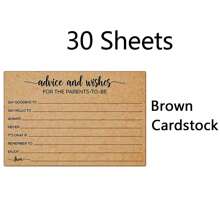 30pcs Advice And Wishes Cards For Parents-To-Be – Baby Shower Game, Gender Reveal Party Keepsake, Guest Book Alternative, Baby Prediction & Advice Activity – Brown & White Cardstock Options - Many - View 9