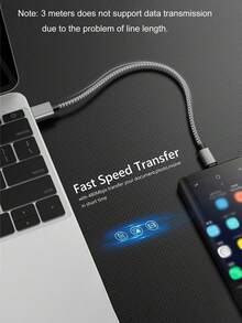 1 Stück 60W USB-C Ladekabel, 3.3ft/6.6ft/10ft Nylon geflochtenes USB-A auf USB-C Schnellladekabel, kompatibel mit Samsung Galaxy S24/S23 Ultra/S23/S23+/S22/S22 Ultra/S22+/S21 Ultra/S20 Ultra/Note 20/Note 10/Z Fold 3/4/5, kompatibel mit iPhone 16/16 Pro Max/15/15 Plus/15 Pro/15 Pro Max, Typ-C - Grau - Übersicht 4