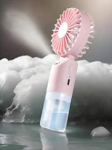 Mini ventilateur brumisateur portatif, ventilateur électrique portable, réglable à 2 vitesses, ventilateur de bureau pour l'été, humidification et rafraîchissement, convient pour l'intérieur/extérieur, camping, ventilateur rechargeable pour étudiant