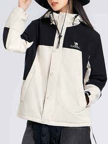 CAMEL CROWN Chaqueta para hombre de trabajo al aire libre, de algodón para montañismo - Gris avena negro fantasma - Ver 2