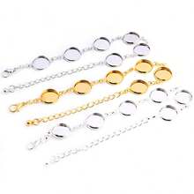 2 chiếc 12mm Kích thước bên trong 6-Cabochon Khay đế trống Khung vòng tay Phụ kiện làm đồ trang sức DIY - Giá đỡ vòng tay bằng đá quý - Xem 5