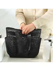 حقيبة تخزين للحمام، حقيبة تخزين لوازم الحمام، حقيبة محمولة للتنظيف والتنظيم في الحمام، سلة تخزين محمولة باليد