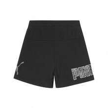 Puma Women's Cotton Drawstring Straight Leg Printed Logo Shorts - Black - View 5
