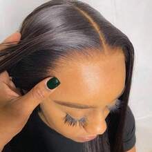 4x4 SKINLIKE Real HD Lace Human Hair Wig Straight 4x4 HD Closure Wigs Human Hair 0.10mm Ultra-Thin Invisivle Lace 4x4 Closure Wig 12A Straight Human Hair Wig 200% Density - Natural Black - 查看 2