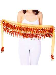 肚皮舞亮片腰链硬币腰巾舞蹈表演服装臀巾