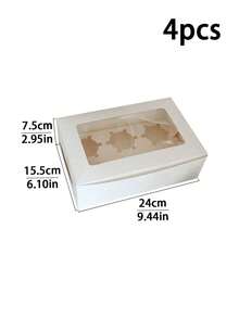 4pcs/8pcs 2/4/6/8/12 Cupcake Boxes With Clear Window, Muffin Cups, Pastry, Dessert, Afternoon Tea, Mousse Cake, Bakery Packaging - Multicolor - View 24