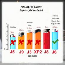 金属打火机盒，带 Constantine 3D 深雕图案，打火机保护套，耐用、抗压、防摔、紧密贴合 BIC J6 打火机 - 适合吸烟者、父亲、丈夫、男朋友、节日礼物的完美礼物 - 不含打火机