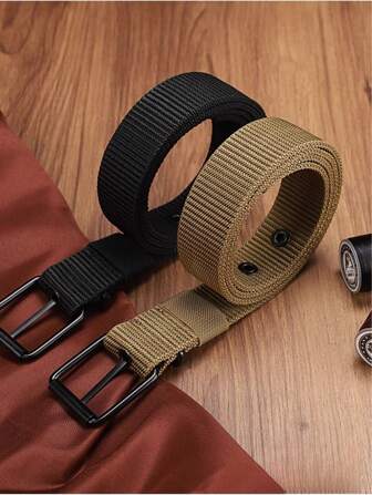 1 pieza Cinturón de lona de nailon transpirable para hombres, equipado con hebilla táctica militar, cinturón de nailon para exteriores para jóvenes, cinturón de hebilla tejida transpirable y de moda para deportes, poroso y ajustable, cinturón táctico, adecuado para el ocio de verano de los adolescentes, deportes al aire libre, vacaciones y viajes