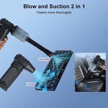 涡轮喷气风扇便携式清洁吹风机工具 Type-C 充电 130000RPM 3 档可调电动空气除尘器汽车吹雪， - 黑色 - 查看 9