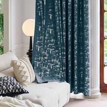 Thermal Insulated Blackout Curtain (1 Piece), Size 140x260 cm, Ideal for Bedrooms, Living Rooms, and Other Home Spaces, Perfect for Families in Need of Better Privacy and Temperature Regulation. - Blau + heißes Silber - Übersicht 2