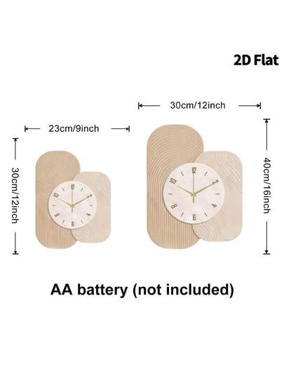 2D Flat 1pc Verlichting Luxe Moderne Creativity Wand Clock, Ultra Quiet Quartz Movement, No Ticking Sound, ation Painting Klok Living Room, Bedroom Office, able Watch, Unique Personalized, Clear Reading Time, In Bedroom, Studio, Ho Study, Kitchen Cafe, Perfect Family Friends Home Room view 3