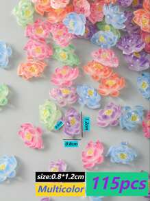 10PCS/30PCS/50PCS/100PCS Colorful Flower Herb Nail Jewelry Multi-Color Mixed Color Transparent Aurora Cherry Blossom Rhinestones Nail Accessories Large Flat Acrylic Nail Decorations 3D Gradient Smudged Cherry Blossom Design Cute Nail Jewelry Resin Nail Art Supplies Women Girls Nail Art Accessories DIY Leisure Art Nail Salon Japanese And Korean Style German And British Style Nail Decorations
