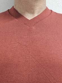 Men's Cold Weather Sweater | Men's Knit Sweater | Winter Knit Wool Pullover Long Sleeve V-Neck Men's Knit Sweater V-Neck Long Sleeve Fitted Basic Comfortable | Men's Knit Sweater With V-Neck Ribbed Casual Elegant | Men's Fine Knit Pullover Long Sleeve V-Neck Basic Various Colors | Men's Knit Sweater V-Neck Casual Style Comfortable For Everyday - 銅 - 查看 6