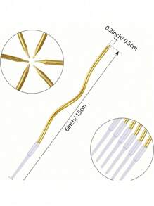 6 piezas/18 piezas Velas de cumpleaños, 6 piezas/Caja, Decoraciones para pasteles, Velas en espiral, Velas doradas, Velas plateadas, Velas retorcidas, Velas curvas para pasteles, Artículos para fiestas