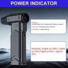 涡轮喷气风扇便携式清洁吹风机工具 Type-C 充电 130000RPM 3 档可调电动空气除尘器汽车吹雪， - 黑色 - 查看 4