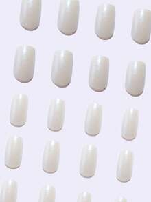 Bộ 48 móng tay giả phủ toàn bộ, đầu móng tay vuông dài vừa phải với móng chân vuông ngắn, bộ làm móng tay lấp lánh Aurora màu trắng kèm 1 dũa móng tay và 2 miếng đệm móng tay hai mặt, thích hợp cho bé gái và phụ nữ, tuyệt vời cho các ngày lễ như Ngày lễ tình nhân, Lễ Phục sinh, Ngày của mẹ, Giáng sinh - trắng - Xem 6