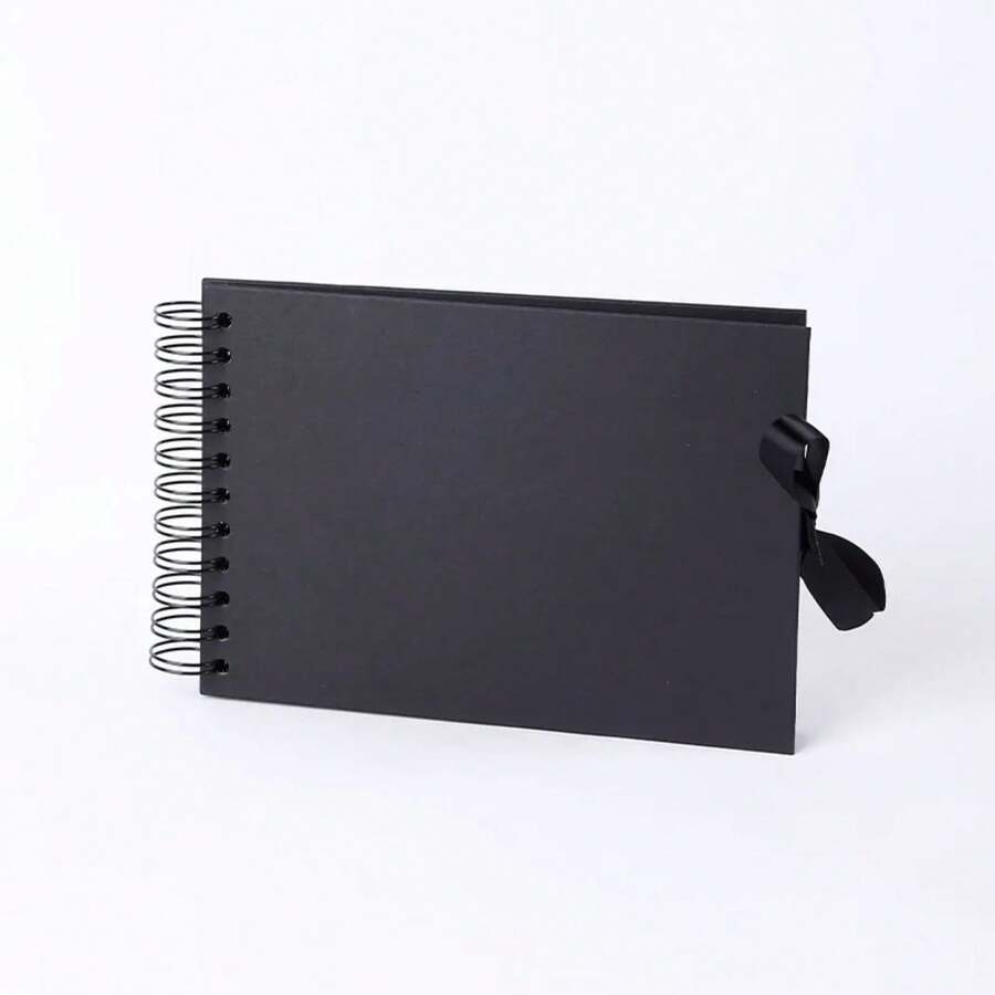 Álbum de fotos A5 para álbum de recortes, accesorios para libros de invitados de 6 pulgadas, 60 páginas negras, libro de recortes, libro de recuerdos para Baby Shower, viaje azul PLSC - Azul - Ver 1