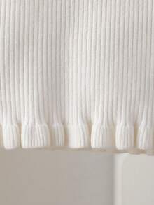 Young Girl' Winter High Collar Pullover Sweater - White - View 6