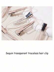 4 - Piece Set Of Acetate Seamless Hair Clips: High - Aesthetic INS - Style, Luxurious French - Inspired Seamless Hair Clips For Women - Ideal For Side Bangs, Forehead Styling & Makeup ,Hair Clips,Hair Accessories Claw Clips Hair Claws Hair Barrettes, School Stuff