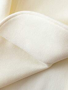 女士休闲缺口领宽肩单排扣长袖宽松白色羊毛西装外套 - 白色 - 查看 6