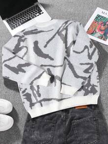 1pc Teen Boys Casual Versatile Outdoor Commute Personalized Sweater, Autumn/Winter