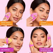 Real Tecniques Miracle 2In1 Powder Puff 4 Pack DualSided Full Size Makeup Blending Puff E Elastic Band Makeup Sponge And Powder Puff  Liquid Cream And Powder Puc CrueltyFree - Nhiều màu - Xem 7