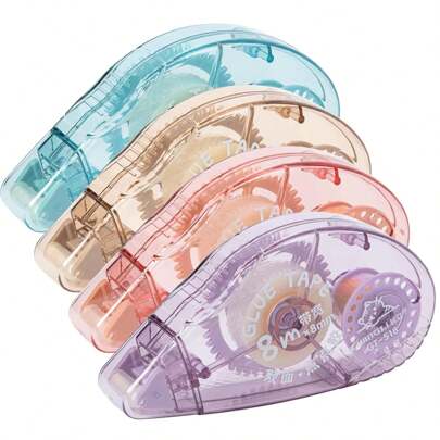 1/4 Packs Double Sided Tape Roller, Scrapbook Supplies, Glue Tape Roller For Crafts, Double-Sided Adhesive Tape Runner For Scrapbooking, Home School Office Journaling Supplies (0.31 Inch X 26.25 Feet)/(0.23 Inch X 19.69 Feet)