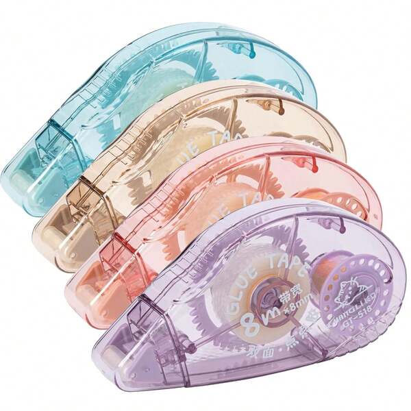 1/4 Packs Double Sided Tape Roller, Scrapbook Supplies, Glue Tape Roller For Crafts, Double-Sided Adhesive Tape Runner For Scrapbooking, Home School Office Journaling Supplies (0.31 Inch X 26.25 Feet)/(0.23 Inch X 19.69 Feet)