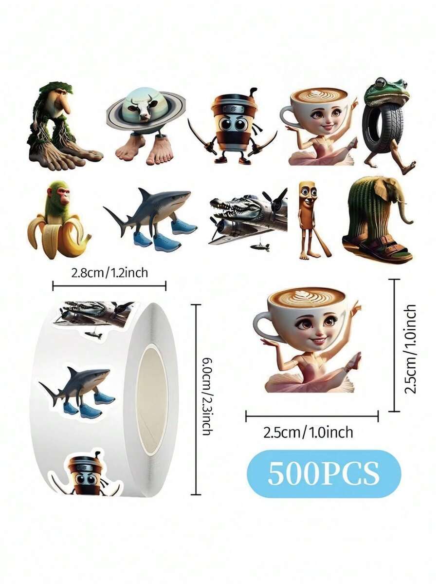 1 Stück Scroll Aufkleber Kollektion, süße Cartoon Kontoset dekorative Aufkleber, Siegelaufkleber, Handydekoration Aufkleber, Wasserglas Dekorationsaufkleber