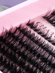 Set Bulu Mata Palsu Campuran 280pcs, D-Curl Bervolume, Kapasitas Tinggi, Keriting Rapat Silang 30D/40D Hot Melt Natural 3D Lembut Bersegmen, Set Bulu Mata Gugus, Bulu Mata Palsu - Hitam - View 7