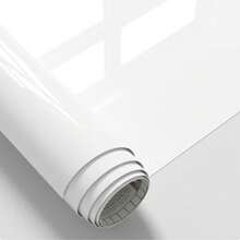 粘性塑料自粘墙纸，白色乙烯基包装膜卷，家具贴纸，用于墙壁橱柜桌子架子闪光效果墙纸墙贴房间装饰墙面装饰厨房卧室客厅装饰 - 珠光白 - 查看 1