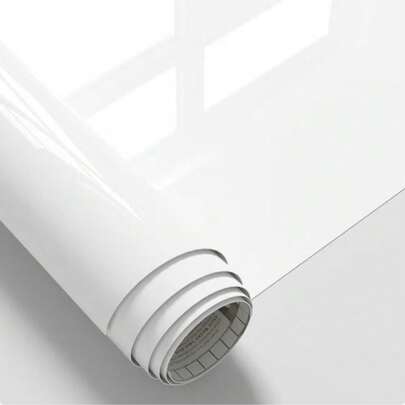 Sticky Back Plastic Self Adhesive Wallpaper, White Vinyl Wrap Film Roll, Furniture Sticker For Wall Cupboard Table Shelf Glitter Effect Wall Paper Wall Stickers Room Decor Wall Decor Kitchen Bedroom Living Room Decor