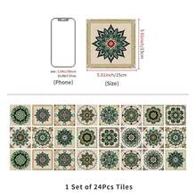 24 piezas Adhesivos decorativos de estilo mandala autoadhesivos y removibles para decoración del hogar (no son azulejos). Resistentes al agua y al aceite, adecuados para la cocina, salpicadero de cocina autoadhesivo, adhesivos con temática de alimentos, aptos para decorar la sala de estar, dormitorio, cocina, oficina, baño y otras habitaciones - Multicolor - Ver 14