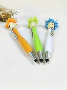 6/12 件卡通笔套装 - 绿色和红色 - 耐用且有趣的设计 - 塑料材质，适合学校、办公室和家庭使用，是返校、感恩节、圣诞节和万圣节礼物的理想选择 - 彩色 - 查看 6