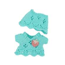 Cute Floral & Strawberry Knit Sweater Set With Hat (Excluding Plush Doll, Clothes Only) - Multicolor - View 15