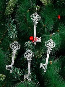 12 buc decorațiuni pentru brad de Crăciun, pandantiv transparent cu fulg de zăpadă de Crăciun, pandantiv creativ cu cerb, pandantiv pentru brad de Crăciun, pandantive transparente acrilice de interior pentru decorațiuni de Crăciun pentru ușă și fereastră, decor de cameră de iarnă