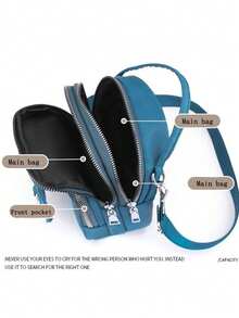 Nuevo estilo de bolso bandolera para damas, diseño de hombro, de moda para mujeres, adecuado para el uso de teléfonos móviles, ligero y compacto, multicapa. - Multicolor - Ver 3