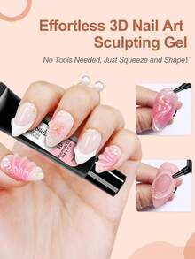 3D 雕塑凝胶，20ml 透明雕塑凝胶，用于雕刻、造型和绘制美甲图案，用于宝石装饰的水钻胶 - 無色 - 查看 5