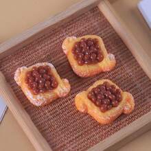 5件/10件迷你DIY模拟食物玩娃娃屋微型蛋糕装饰、树脂配件、面包卷、场景布置 - 彩色 - 查看 10