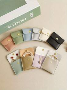 20/1pc Faux Leather Jewelry Pouches With Snap Closure Jewelry Storage Bag - Luxurious Gift Bags For Earrings, Necklaces, Bracelets, And Rings - Perfect For Storage & Pieceaging ﻿,Square Velvet Cloth Bag With Snap Fastener ,Velvet Jewelry Bags ,Cloth Gift Pouches Candy Gift Necklace Bracelet Packing Jewelry Beads Gift For Valentine's Day - Pu Leather Storage Bag - View 13