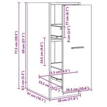 Mobiletto da farmacia bianco Larryhot 30x41x77,5 cm in legno ingegnerizzato, bello e pratico, ideale per riporre e decorare la casa - Bianco - Visualizzare 10