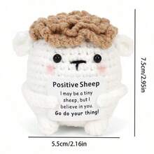 1个火烈鸟咖啡杯蜜蜂哈巴狗浣熊猫头鹰太阳羊手工编织毛绒玩偶挂饰，充满正能量，可以作为小礼物送给亲朋好友。可爱的针织玩具挂饰非常适合摆放在家中的客厅和书桌上，作为生日礼物和房间装饰。可爱的玩偶礼物设计和鼓励的话语，温暖又甜蜜！这些可爱的玩偶将永远是你的朋友，它们会让你感到轻松快乐！ - 彩色 - 查看 17