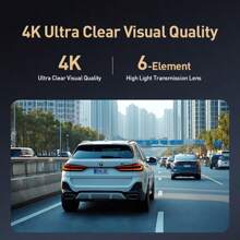 PHILIPS Dash Camera For Cars 4K Full UHD Car Camera Front Rear With SD Card Dashcams For Cars With Night Vision 24 Hours Parking Mode Sensor Motion Detection Mobile Connection To View Playback