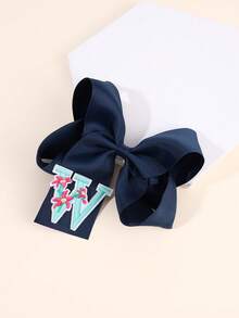 1 pezzo Fermaglio per capelli a fiocco con lettera da A a Z, Molletta per capelli a farfalla di moda, Accessorio per capelli grande e rialzato, Regalo per ragazze e adolescenti - Blu Navy - Visualizzare 17