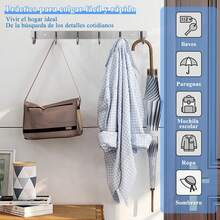 Estilo2PCS Perchero Pared,Perchero Para Ropa Resistente Con 6 Ganchos,Perchero Para Pared De Acero Inoxidable, Para Colgar Abrigos, Sombreros, Bolsos, LlavesVersióN Mejorada - 1 - Ver 4