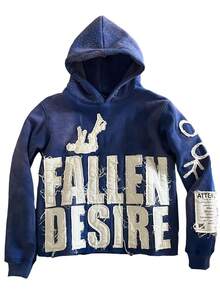 Aesthetic Hoodies, Sweatshirt Jacket Fall Goth Grunge Hooded Tops Cool Clothes, Stylish Sweatshirt, Letter Hoodie For Men Women, Graphic Hoodies For Men, Cute Hoodies, Y2k Hoodie, Blue Streetwear Hoodies - 藍色 - 查看 1
