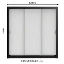 Ropero Madesa Lyon Plus 3 Puertas Corredizas 4 Cajones Color Negro y Blanco Armario para Dormitorio - Negro y Blanco - Ver 3